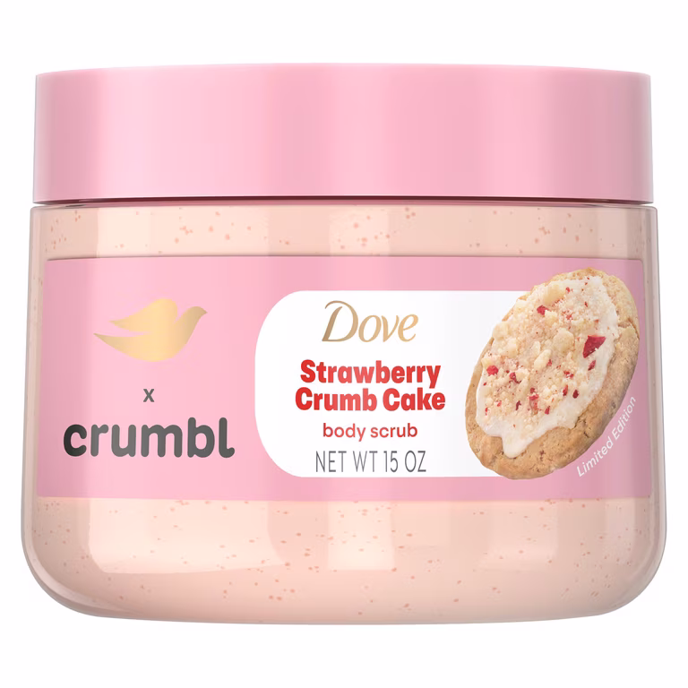 Dove x Crumbl Strawberry Crumb Cake Body Scrub 15 oz