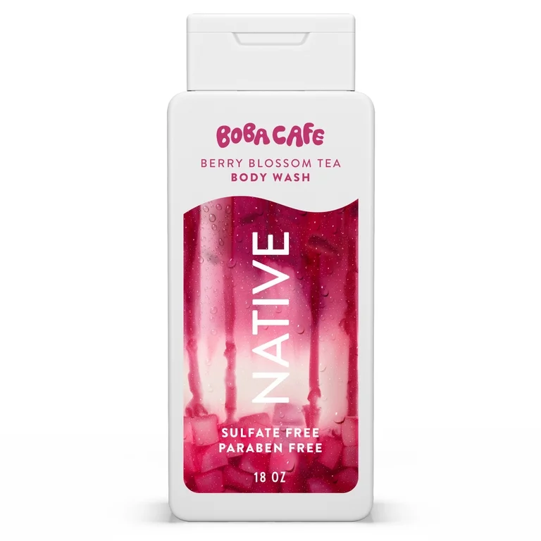 Native x Boba Cafe Berry Blossom Tea Body Wash 18 oz