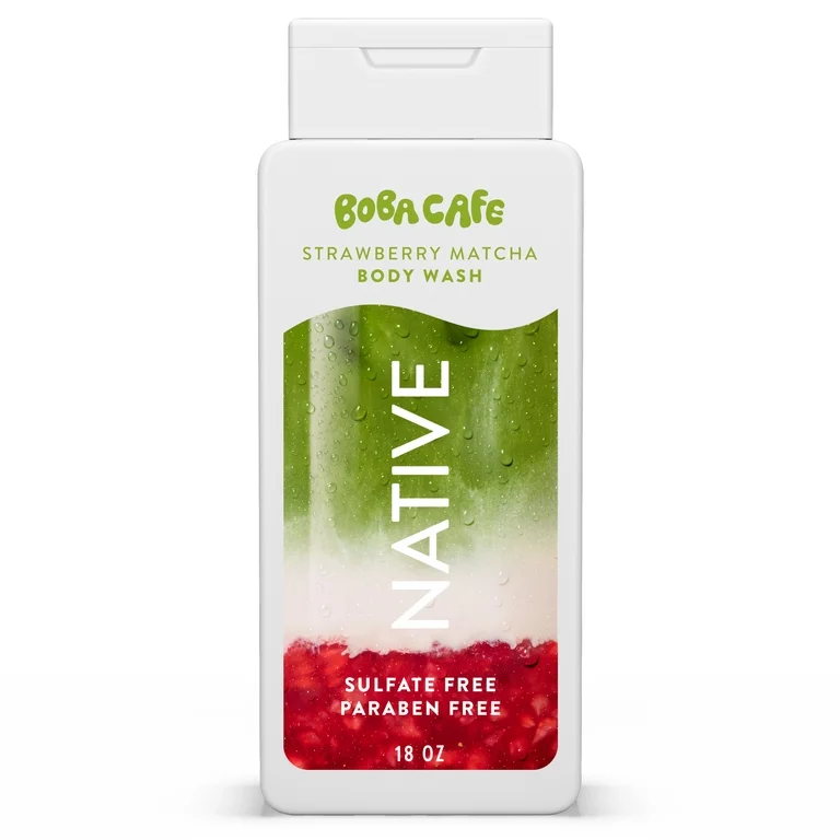 Native x Boba Cafe Strawberry Matcha Body Wash 18 oz