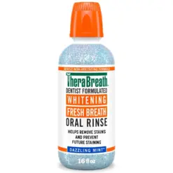 TheraBreath Dentist Formulated Whitening Fresh Breath Oral Rinse Dazzling Mint 16 fl oz