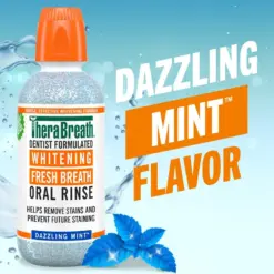 TheraBreath Dentist Formulated Whitening Fresh Breath Oral Rinse Dazzling Mint 16 fl oz - Image 2
