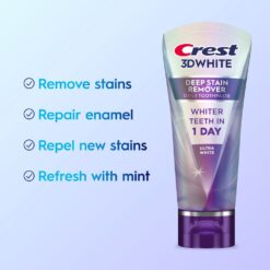 Crest 3DWhite Deep Stain Remover Daily Toothpaste 2.1 oz - Image 4