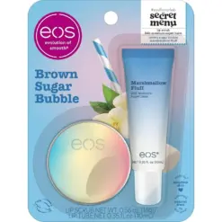 eos Brown Sugar Bubble Lip Scrub & 24H Moisture Super Balm Set