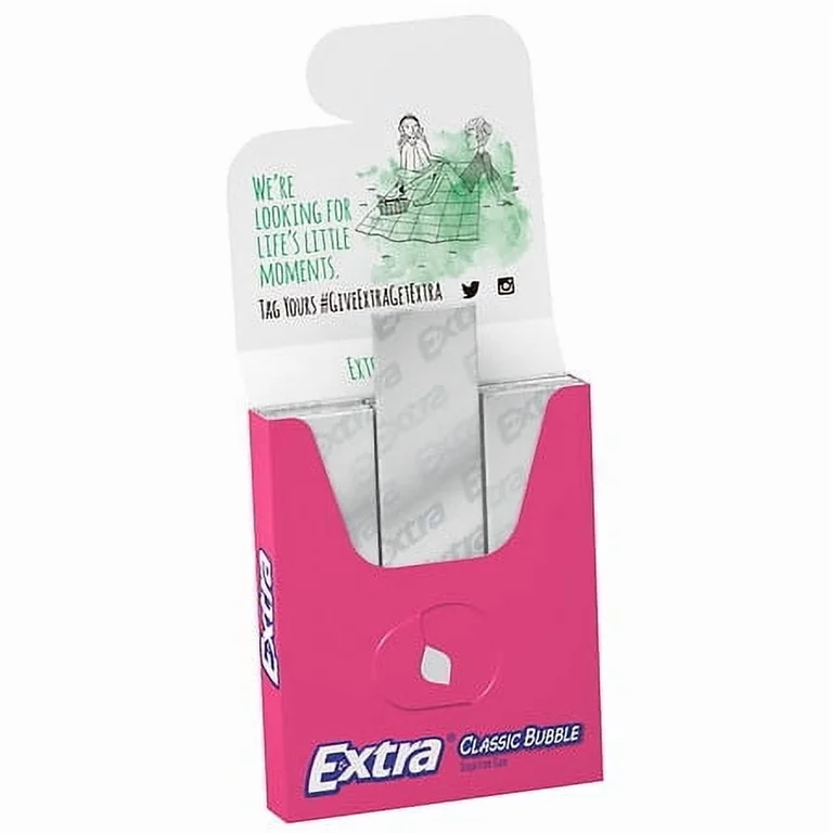 Wrigley’s Extra Classic Bubble Sugarfree Gum, 15 Sticks - Image 2