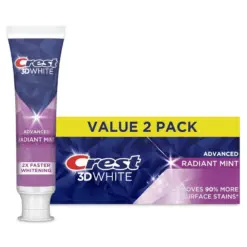 Crest 3D White Advanced Radiant Mint Toothpaste Value 2 Pack