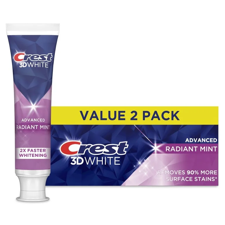 Crest 3D White Advanced Radiant Mint Toothpaste Value 2 Pack