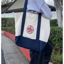 Trader Joe’s Tote Bag – Cream & Navy - Image 2