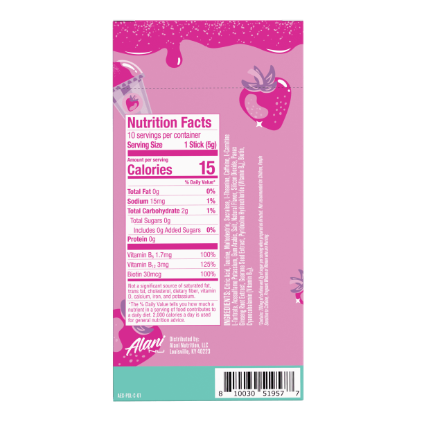 Alani Pink Slush Energy Drink Mix 10 Sticks — 1.8 oz - Image 2