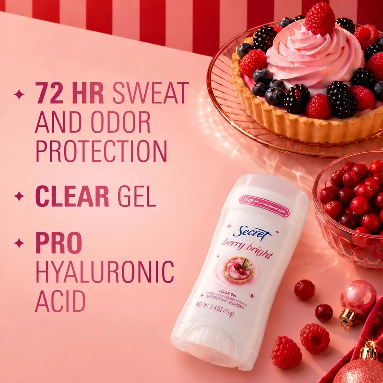 Secret Berry Bright Clear Gel Antiperspirant/Deodorant 2.6 oz - Image 2