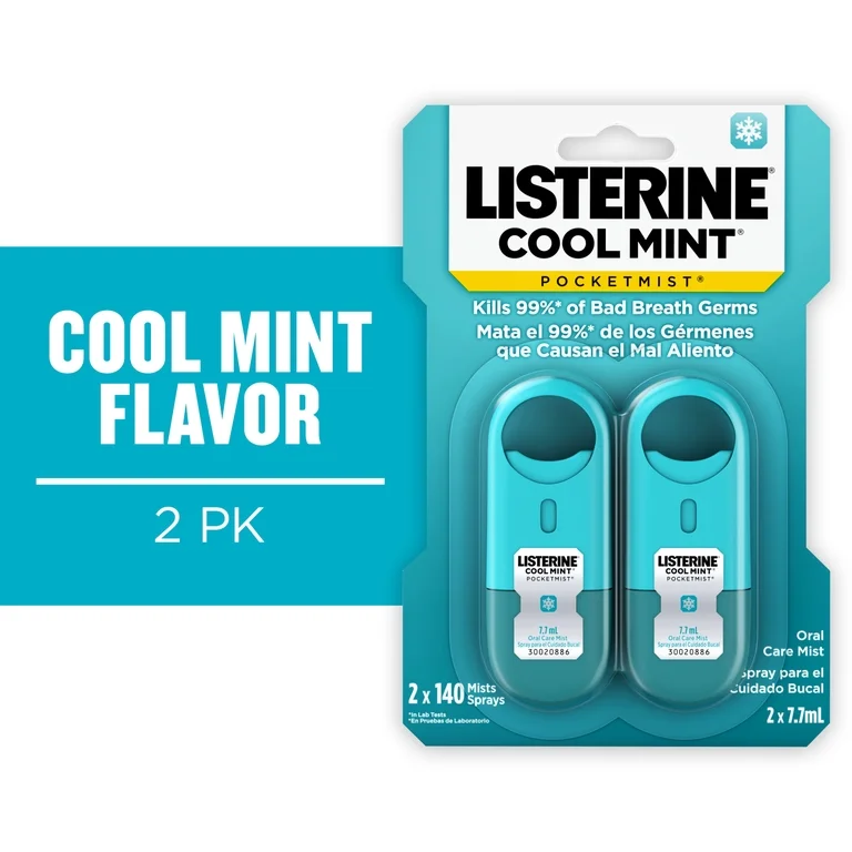 Listerine Cool Mint PocketMist Oral Care Mist 2 x 7.1 mL