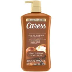 Caress Exfoliating Shea Butter & Brown Sugar Body Wash – 30 fl oz (887 mL)