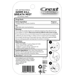 Crest Pro-Health Germ Kill Breath Mist Clean Mint 0.24 fl oz (7 mL) – 2 Pack - Image 2