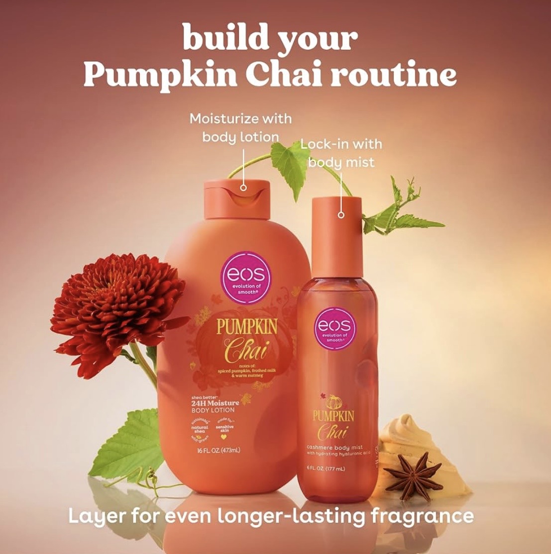 eos Pumpkin Chai Cashmere Body Mist with Hyaluronic Acid – 6 fl oz (177 mL) - Image 2