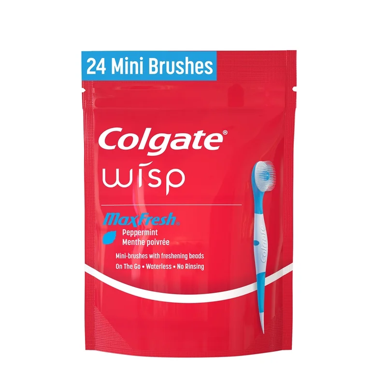 Colgate Max Fresh Wisp Travel Toothbrushes- Peppermint x24
