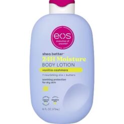 Shop eos Shea Better Vanilla Cashmere Body Lotion for up to 24 hours of lightweight hydration and a warm whipped vanilla, musk and caramel scent.