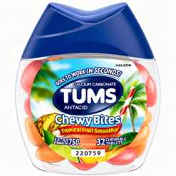 TUMS Chewy Bites Tropical Fruit Smoothie Extra Strength 750 – 32 Chewable Tablets