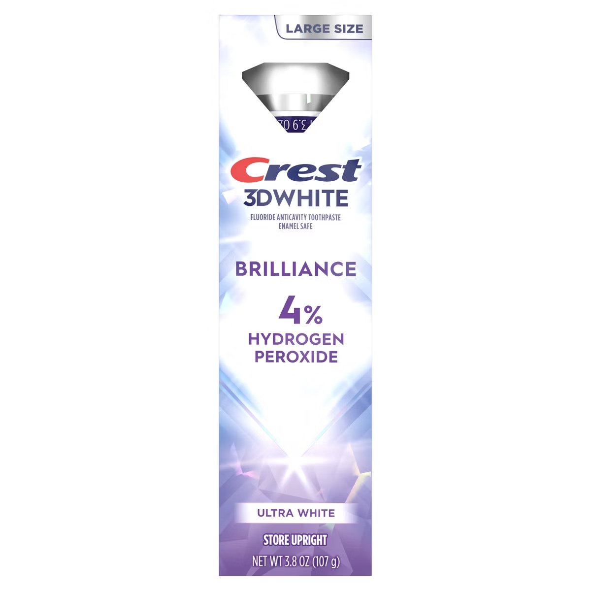 Crest 3D White Brilliance 4% Hydrogen Peroxide Ultra White Toothpaste 3.8 oz