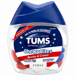 TUMS Chewy Bites Berries & Cream Extra Strength 750 – 32 Chewable Tablets