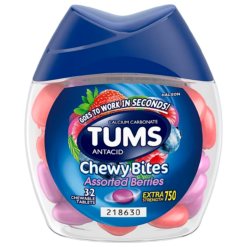TUMS Chewy Bites Assorted Berries Extra Strength 750 — 32 Chewable Tablets