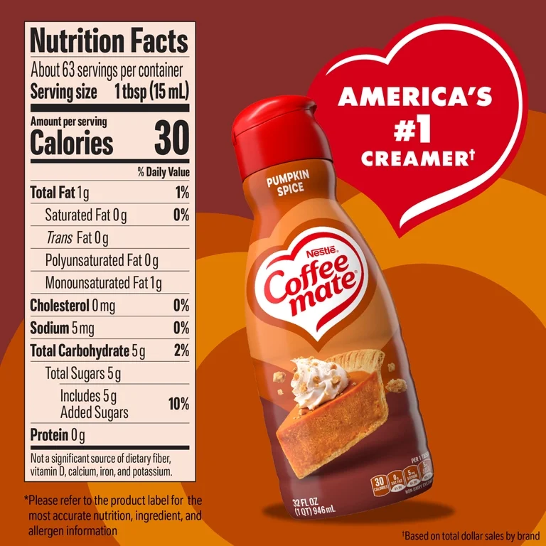 Coffee mate Pumpkin Spice Coffee Creamer 946ml - Image 2